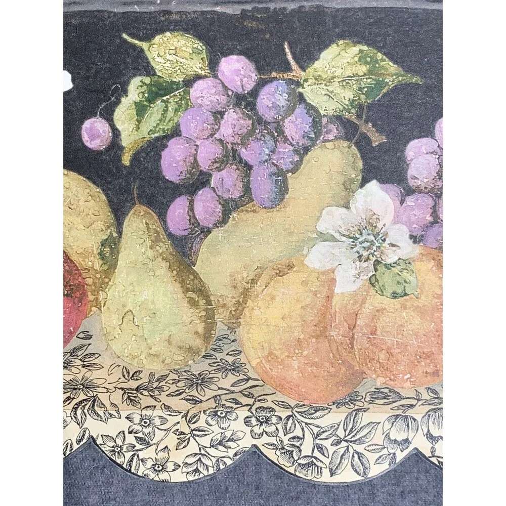 Waverly Fruit Wallpaper Border laser Cut Scalloped Edge Shadowing - 3 count